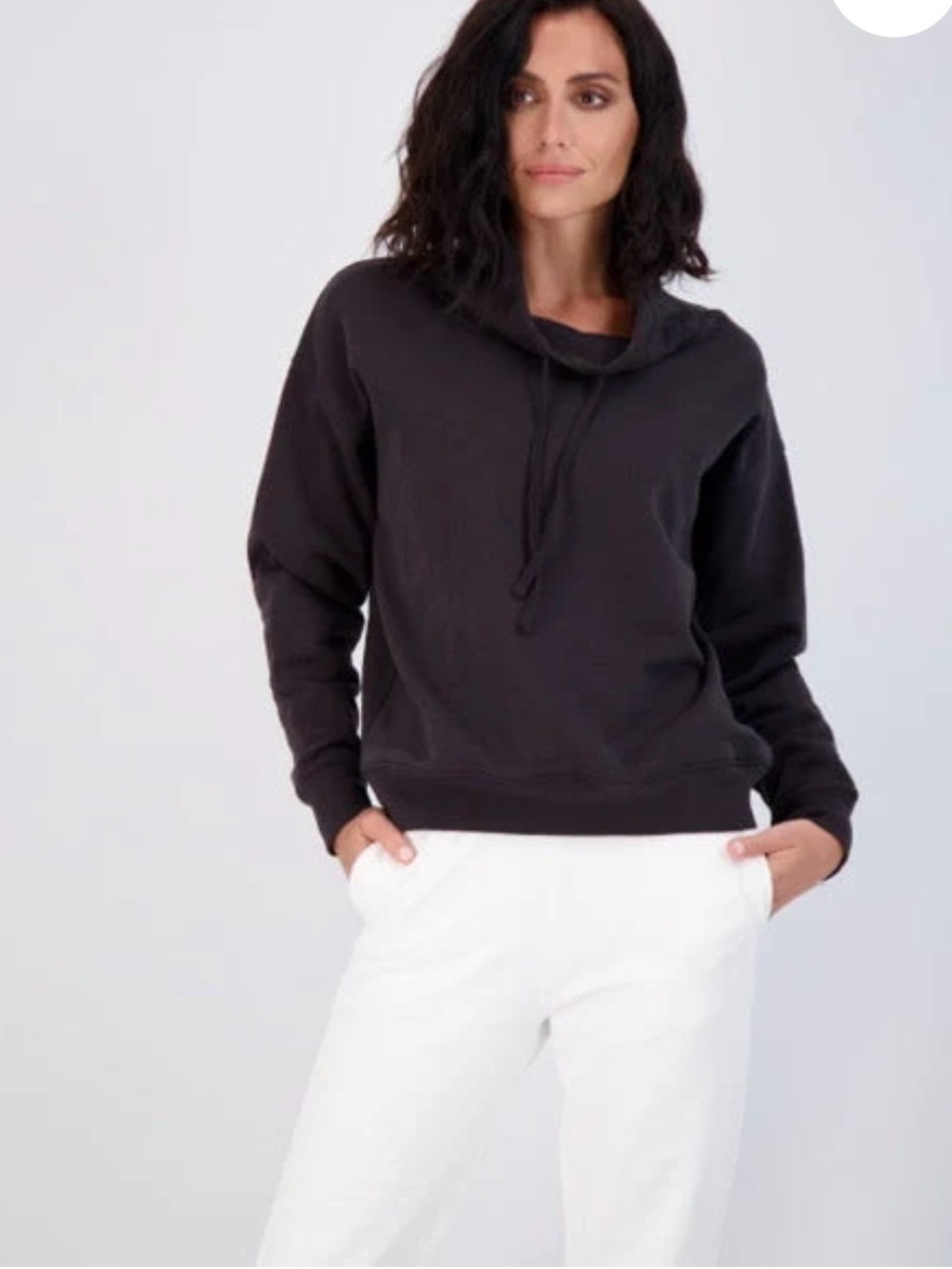 LEALLO Sloan funnelneck cotton sweatshirt black size XS